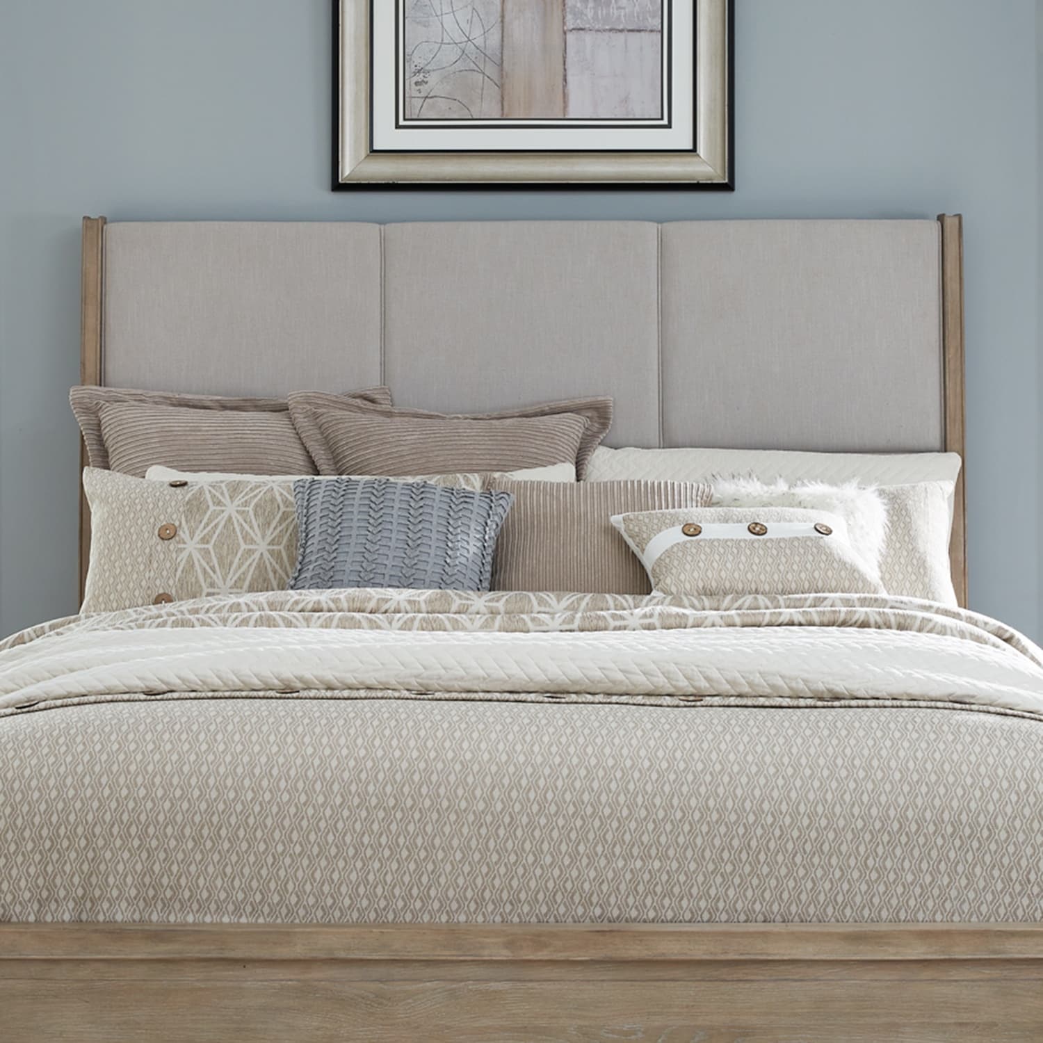 Liberty Furniture Brentwood Bedroom Upholstered Panel Headboard Sandstone