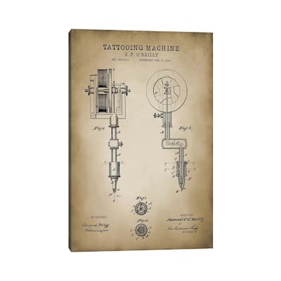 iCanvas "Tattoo Patent" by PatentPrintStore Canvas Print