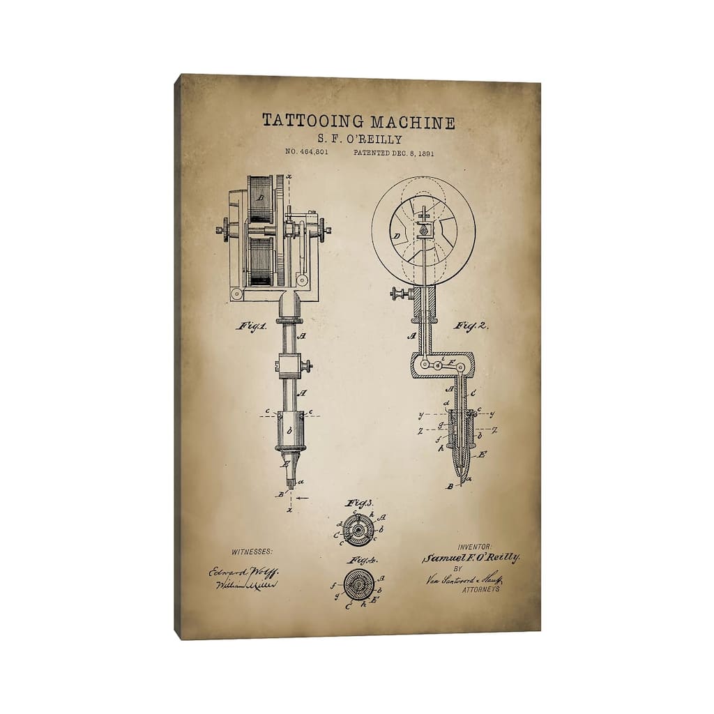 iCanvas "Tattoo Patent" by PatentPrintStore Canvas Print