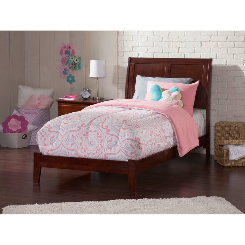 Portland Twin Foundation Bed Frame in Walnut - Brown - Twin