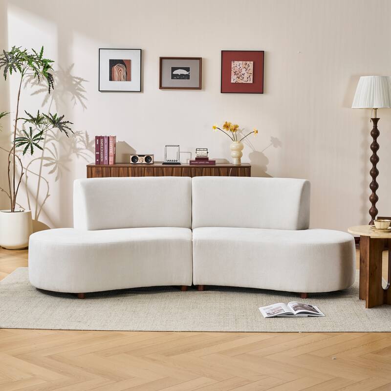Christopher Knight Home - Luna Modern Upholstered Curved Sofa with Modular Design