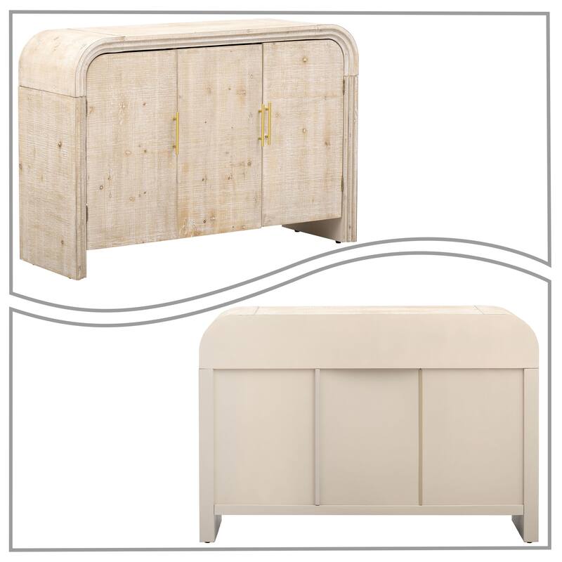 Vintage Chic Wooden Sideboard with Foot Pads