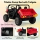 preview thumbnail 37 of 38, Gymax 12V 2 Seater Ride On UTV Dump Truck Remote w/ Electric Dump Bed