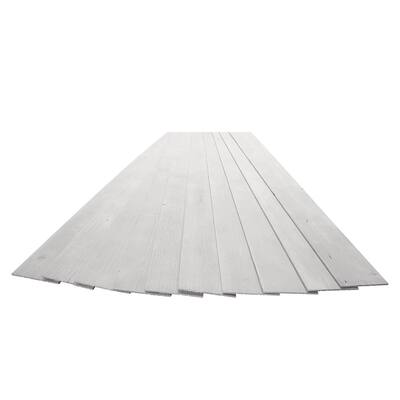 16 Sq Ft Pine Wood Wall Panels Peel & Stick Wooden Planks Light Grey