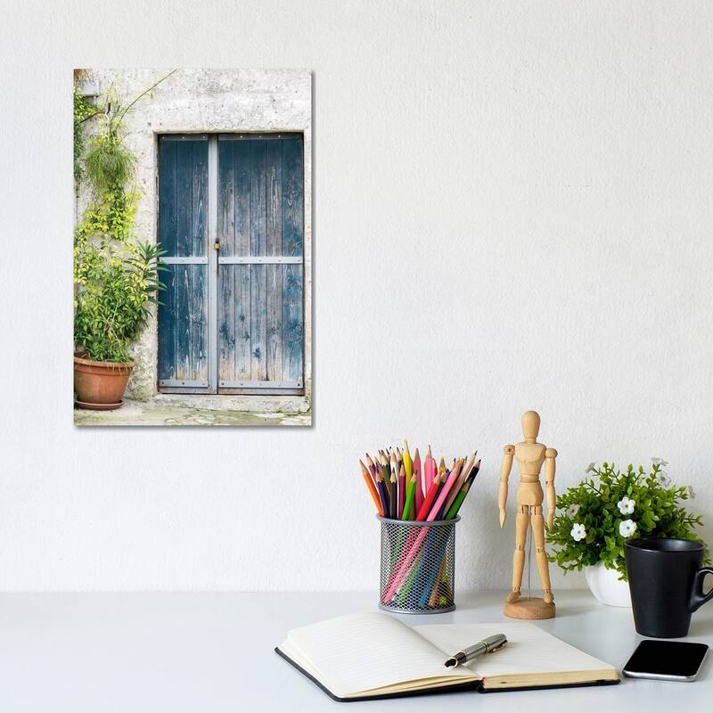 iCanvas "Blue Door On A Sassi House In Matera." by Julie Eggers Canvas Print - 12x8x0.75