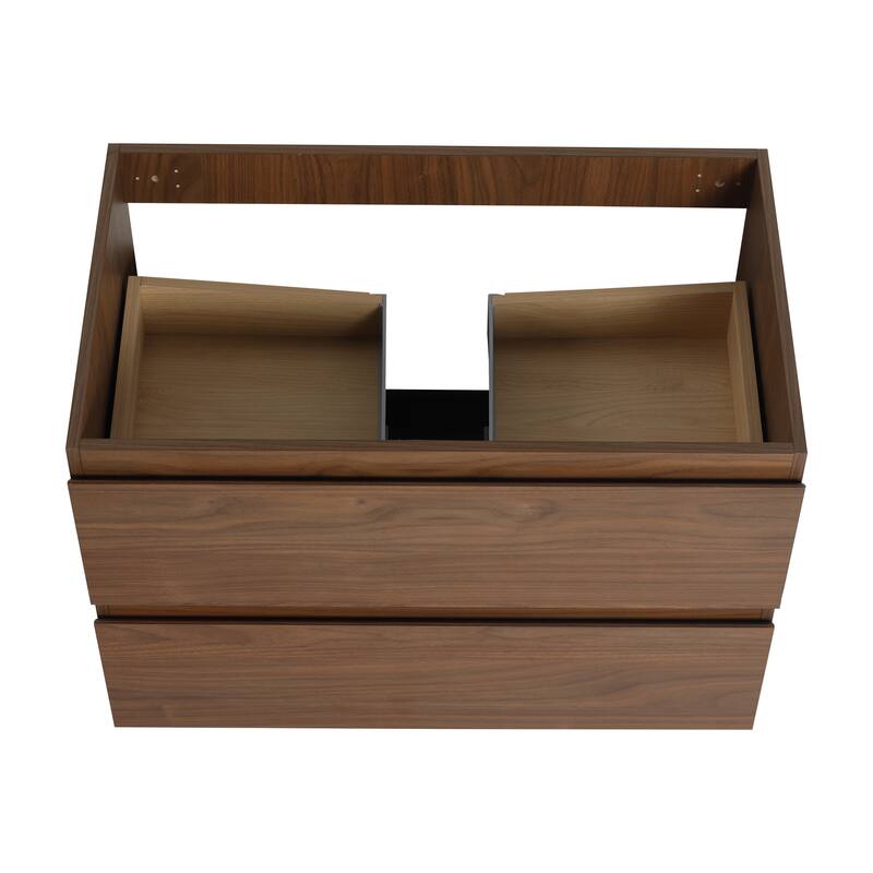 24" Floating Bathroom Vanity Cabinet with 2 Soft-Close Drawers, Wood Grain Design, Eco-Friendly Plywood