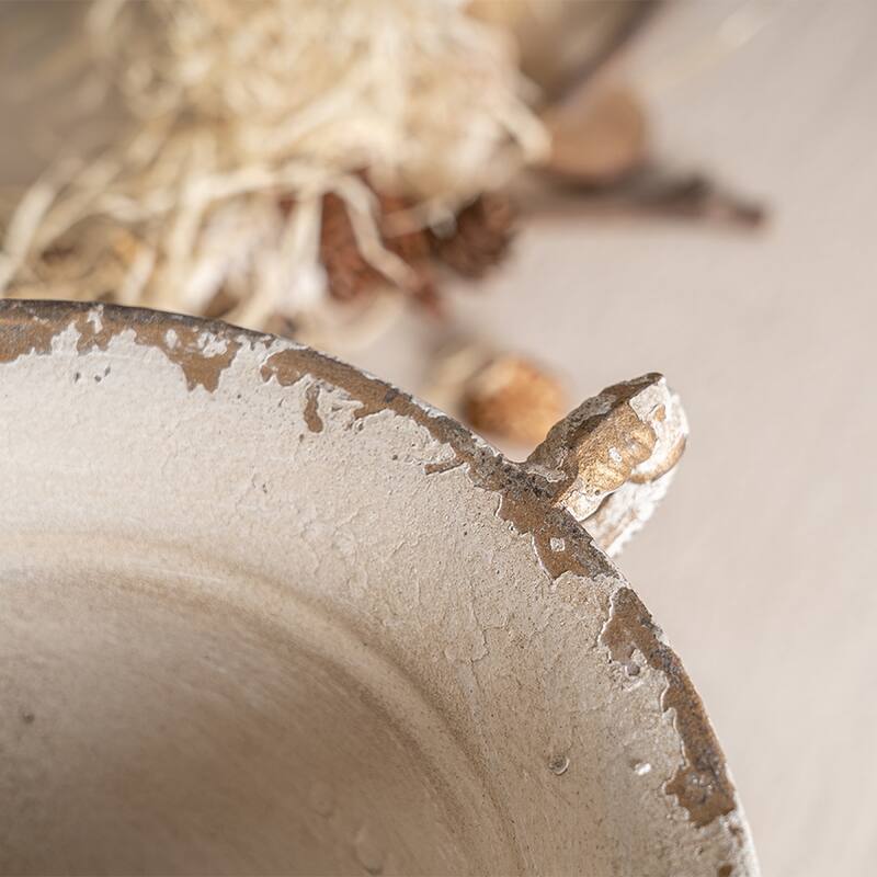 Indoor/Outdoor Double Handle Ceramic Planter for Living Room Garden