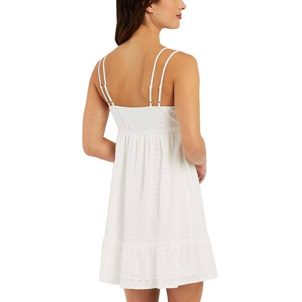Bcx Junior's Eyelet Dress White Size Medium - Bed Bath & Beyond - 40631530