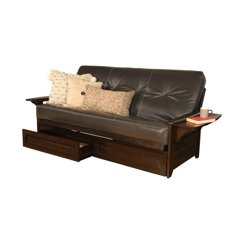 Porch & Den DeSoto Espresso Full-size Futon Set with Innerspring Mattress