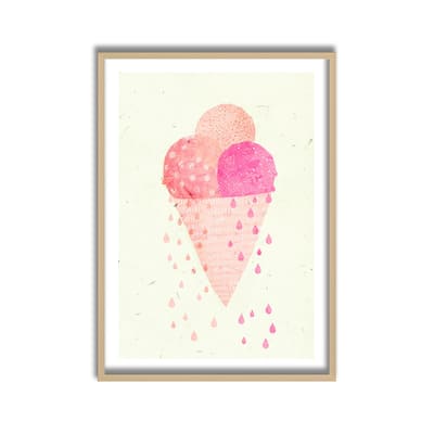 Kids Framed Art Print Yummy Ice by Treechild - Multi-Color