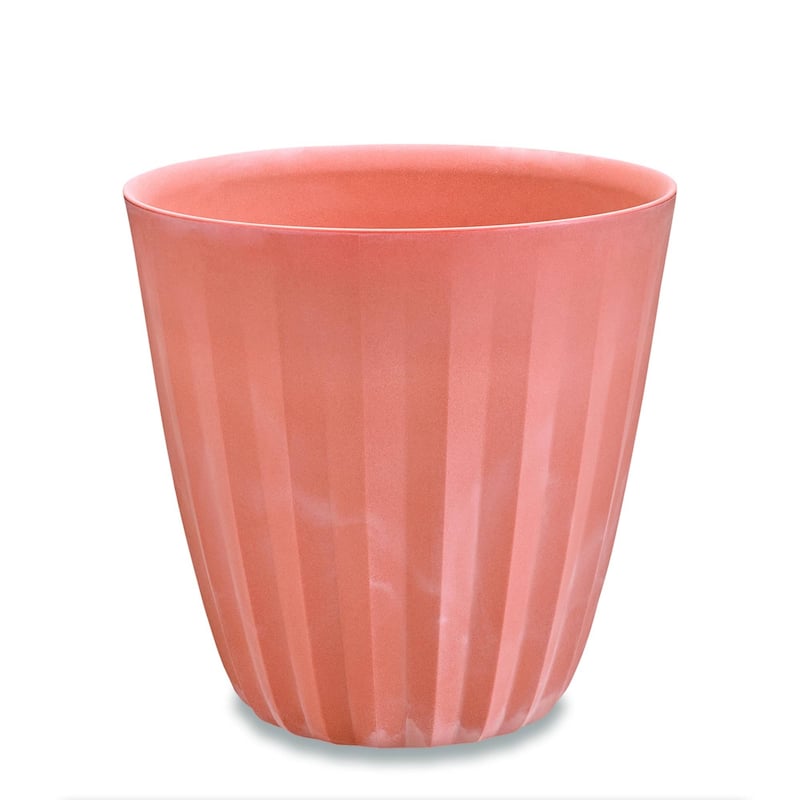 Pleat Modern Pleated Indoor and Outdoor Planter - 19 in - Weathered Terracotta Color