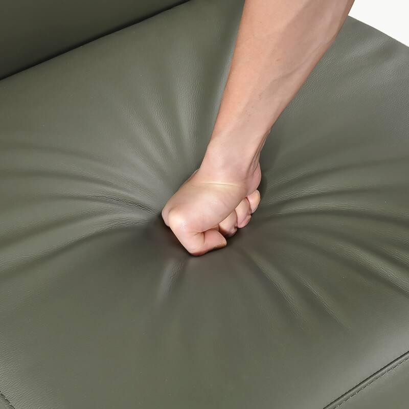 Hayes 28.5" Leather Accent Chair - Black Finish Solid Wood Legs