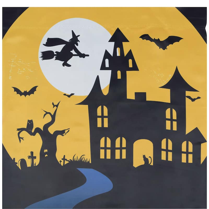 Pumpkins and Ghost Spooky Halloween Outdoor House Flag 28" x 40"