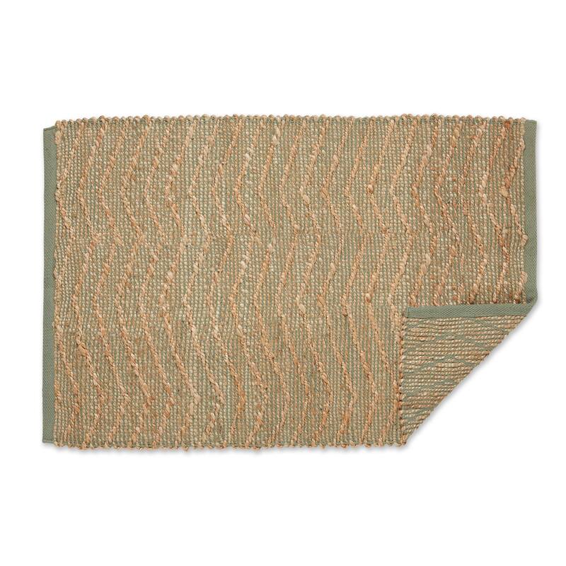 DII Black With Natural Jute Chevron Hand-Loomed Rug - 2' x 3' Oval