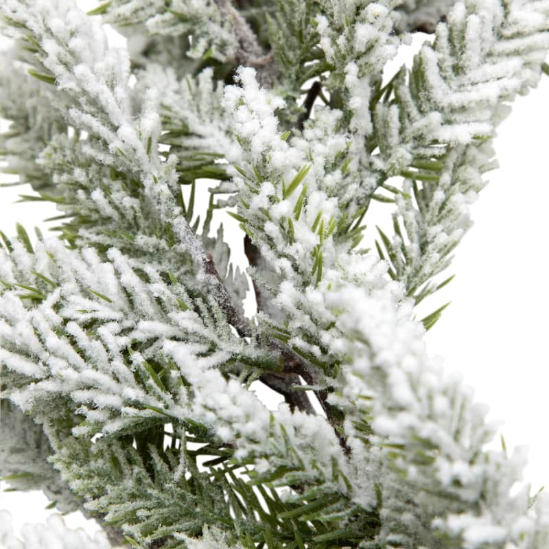 Heavily Flocked Pine Artificial Christmas Wreath - 16.5" -Unlit