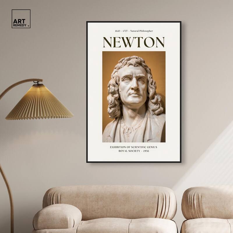 Newton's Likeness in Marble Canvas by Art Remedy