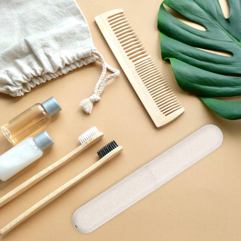 Traveling Toothbrush Holders Case for Travel 8.07"x1.22"x0.83" - Beige - 1Pcs
