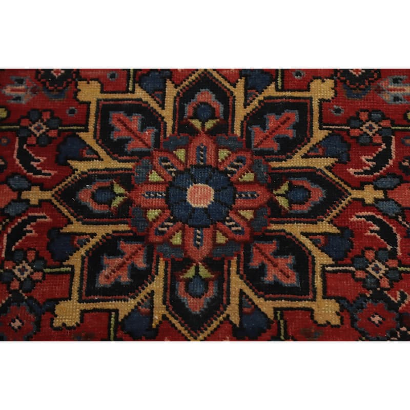 Hand Knotted Oriental 100% Wool Carpet Traditional Floral Oranges & Rust Tabriz Runner Rug - 10' 11'' X 2' 10''