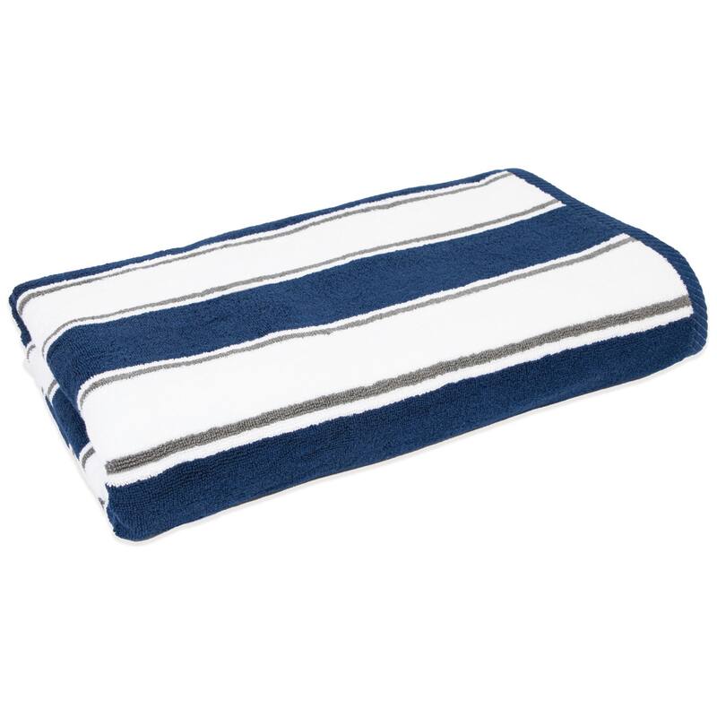 Aston & Arden Oversized Pinstriped Resort Beach Towel - 35x70