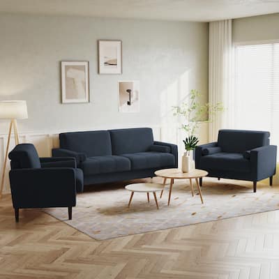 Corduroy Modern Upholstered Loveseat and Armchair Set