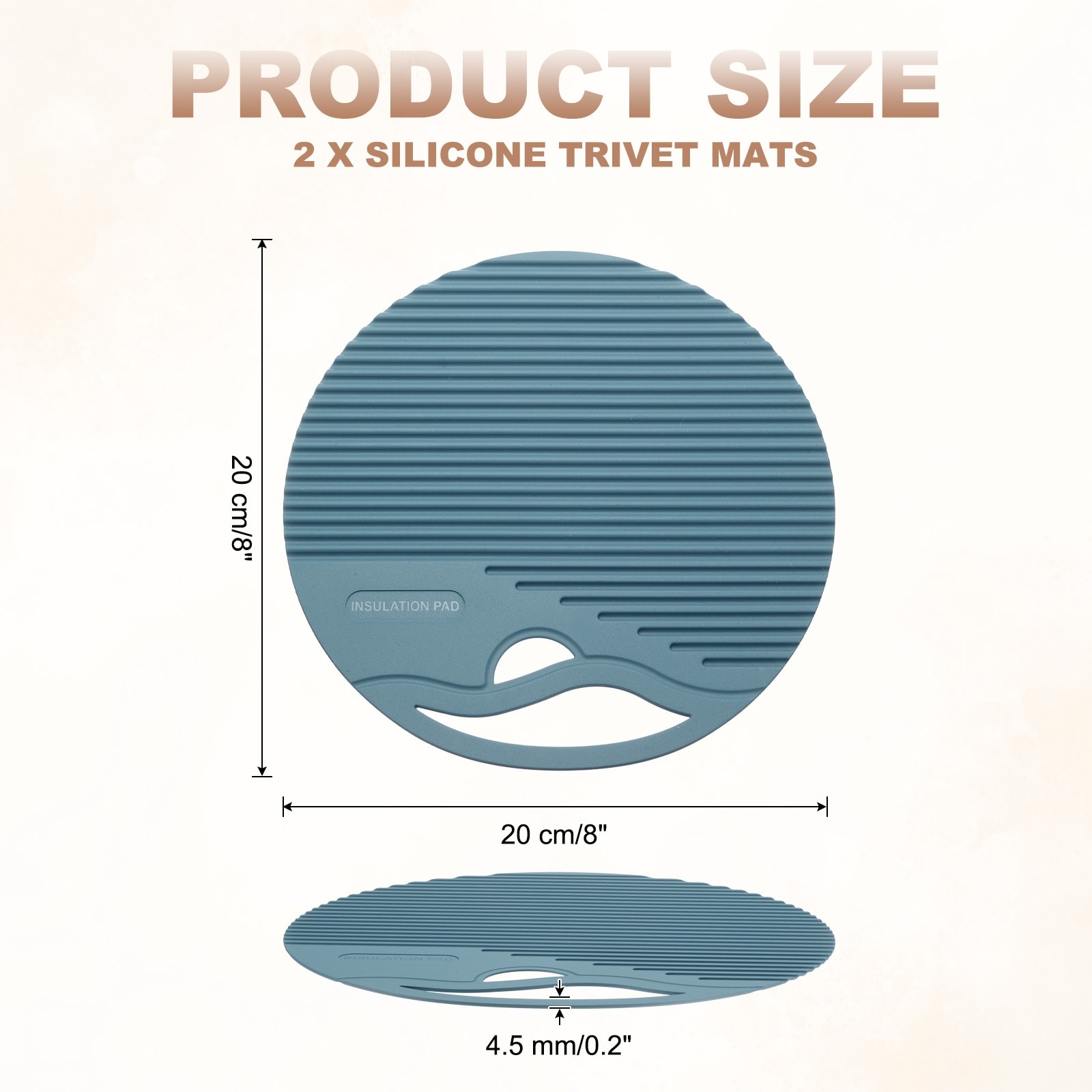 2 Pcs Silicone Trivet Mat, Round Trivets for Hot Pots and Pans