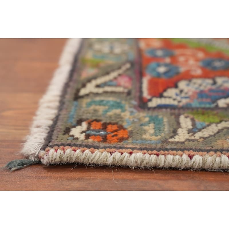 Hand Knotted Oriental 100% Wool Carpet Traditional Medallion Oranges & Rust Tabriz Area Rug - 6' 3'' X 4' 10''