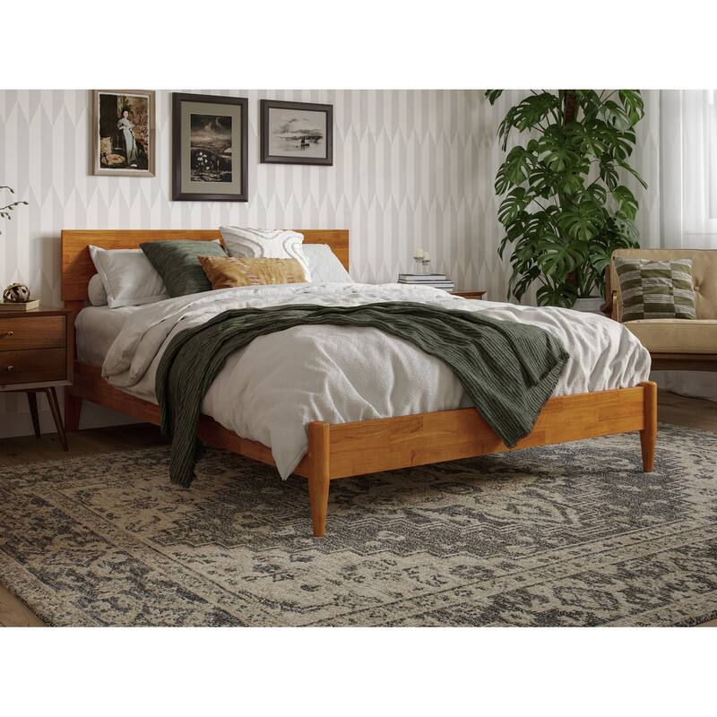 Aria Solid Wood Modern Low Profile Platform Bed