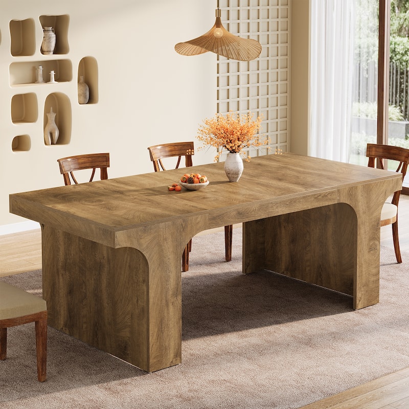 71" Large Wood Dining Table, Rectangular Kitchen Table, Dinner Accent Gathering Table