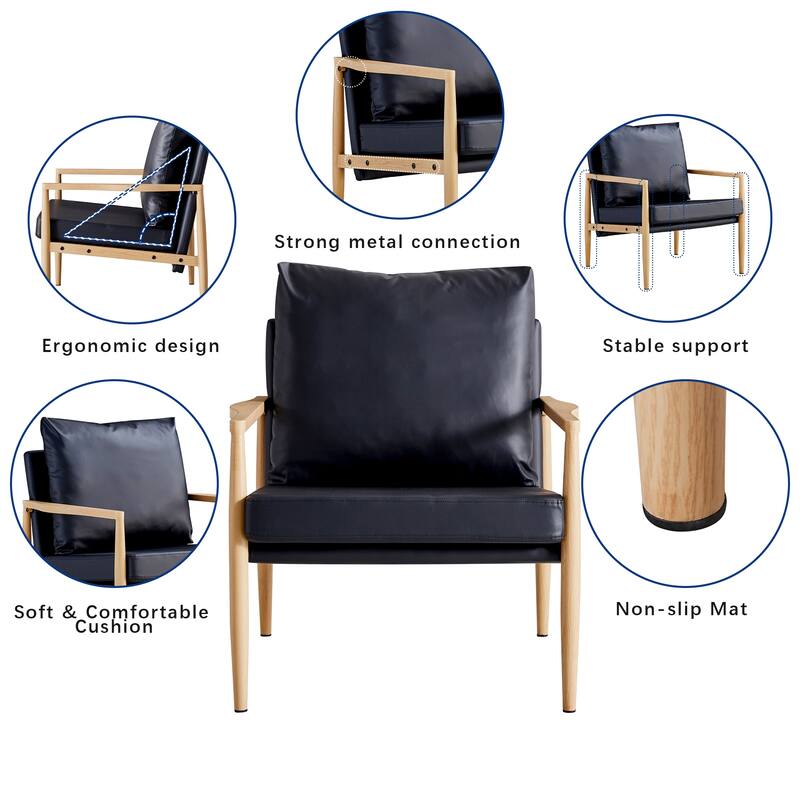 Modern Accent Chair with Metal Frame,Sofa Chair for Living Room