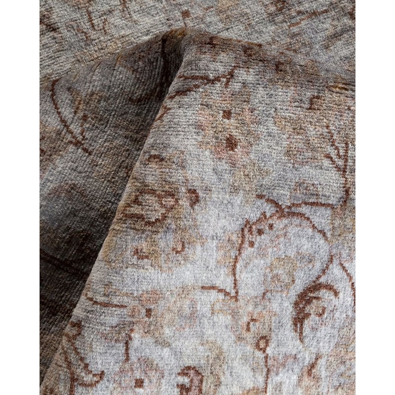 Overton Hand Knotted Wool Vintage Inspired Modern Contemporary Overdyed Gray Area Rug - 3' 3" x 5' 3"