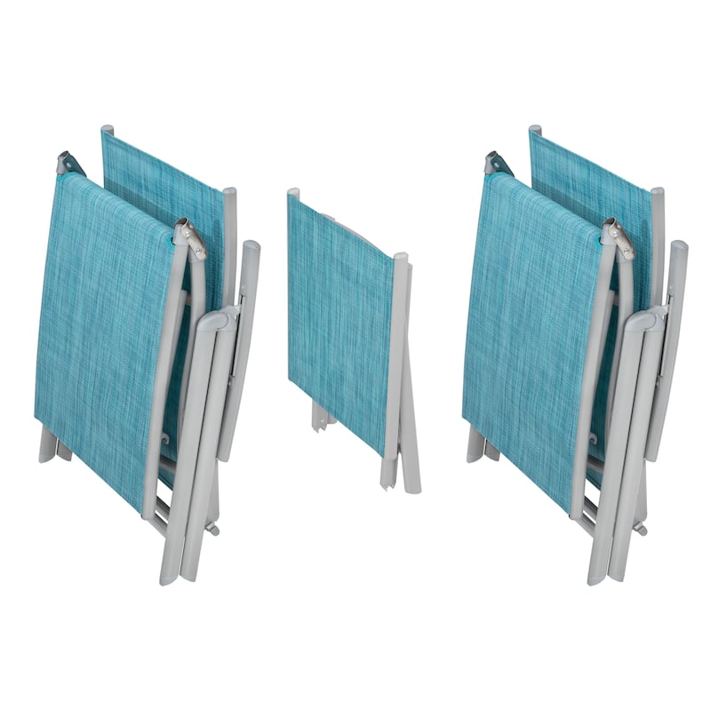 Pellebant Outdoor Adjustable Chaise Lounge Folding Chair and Table Set - N/A