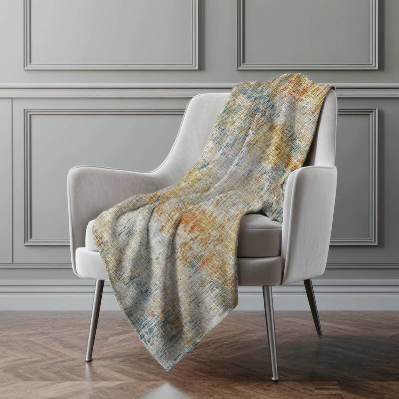 Premium Machine Washable ASB66 Abstract Ombre Sherpa Throw Blanket