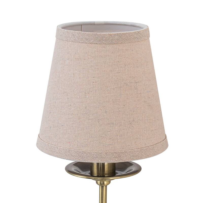 Antique Bronze Finish Wall Sconce with Trapezoid Linen Shade