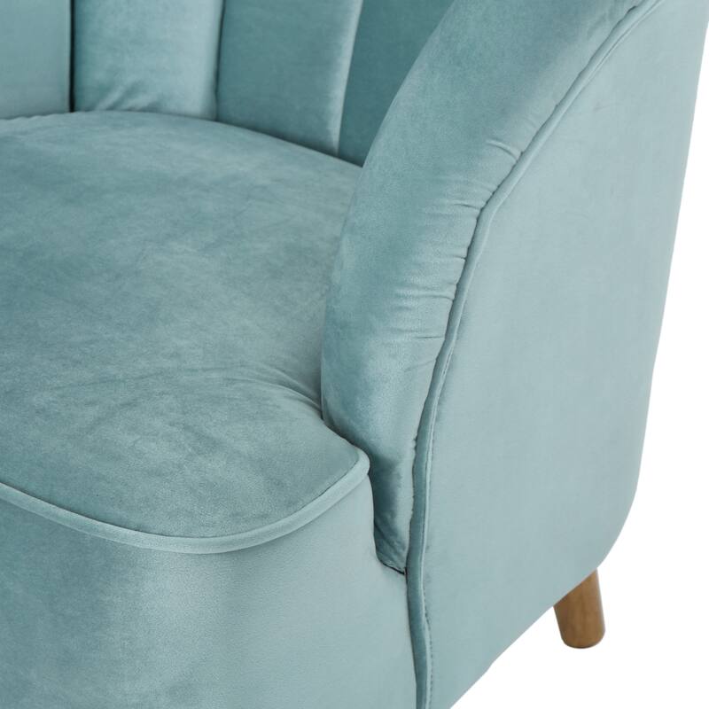Modern 27.5" Upholstered Club Chair with Rubber Wood Legs for Living Room