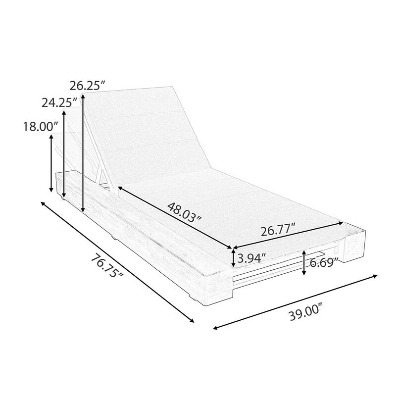 Christopher Knight Home - Amedea Outdoor Acacia Wood Chaise Lounge with Adjustable Backrest & Water-Resistant Cushion