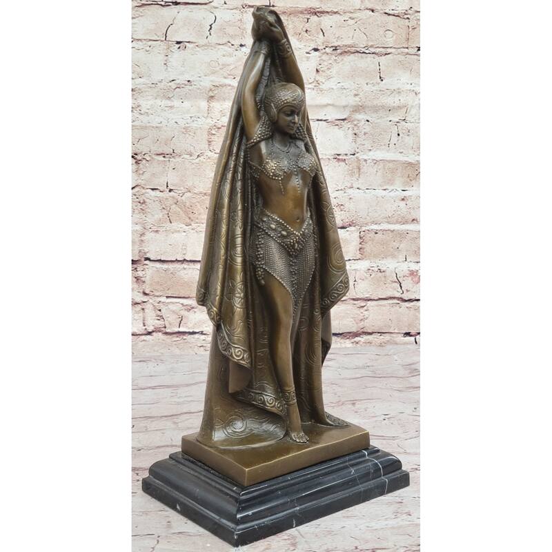 Art Deco Russian Dancer Bronze Statue Demetre Chiparus Sculpture Marble 14 Inches X 6 Inches