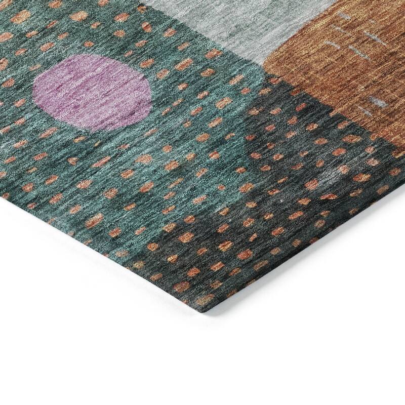 HomeRoots Geometric Transitional Rectangle Outdoor Rug