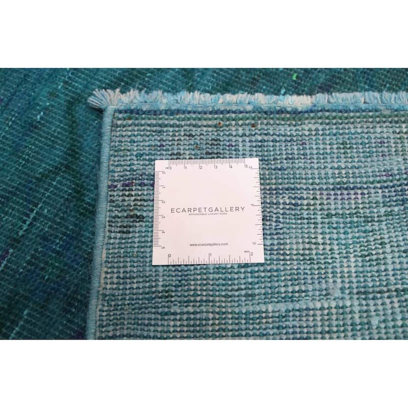 ECARPETGALLERY Hand-knotted Color Transition Teal Wool Rug - 4'1 x 6'7