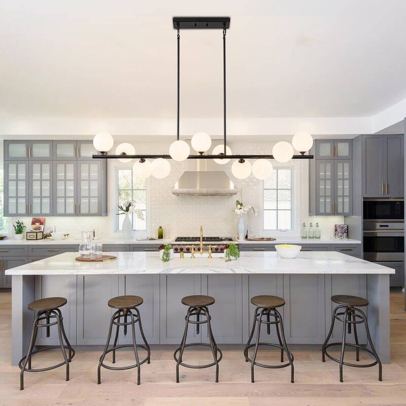 11-Light Linear Chandelier for Dining Room Sputnik Chandelier