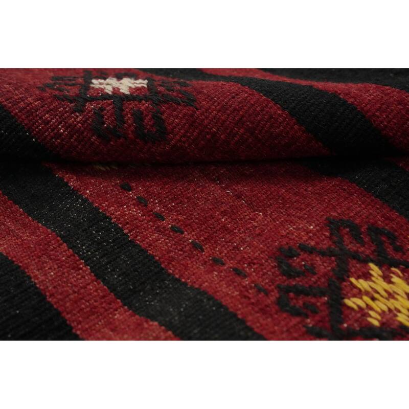 Hand Woven Oriental 100% Wool Carpet Southwestern Tribal Red Kilim Area Rug - 10' 5'' X 6' 6''