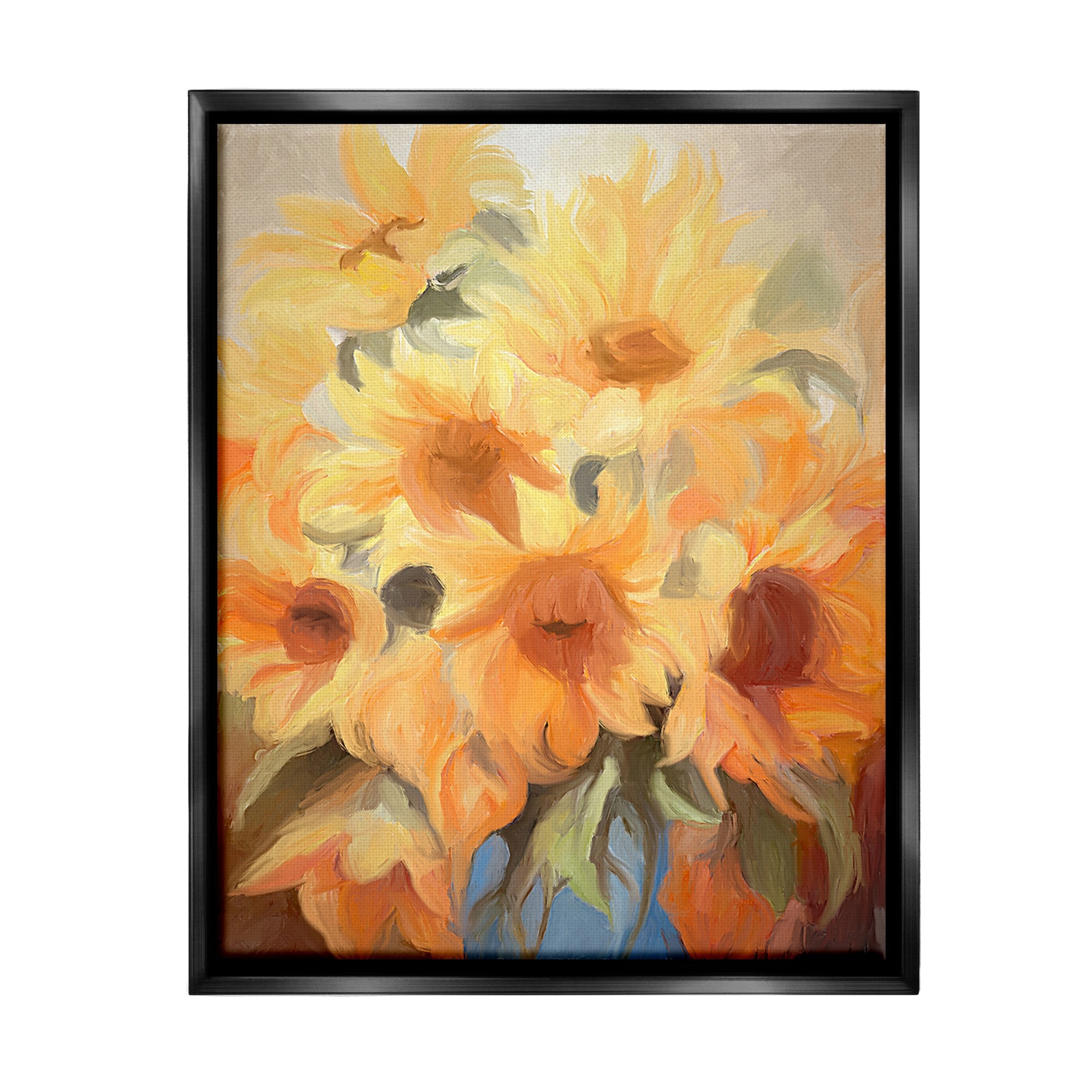 Stupell Traditional Yellow Blooms Framed Floater Canvas Wall Art Design By Ramona Murdock