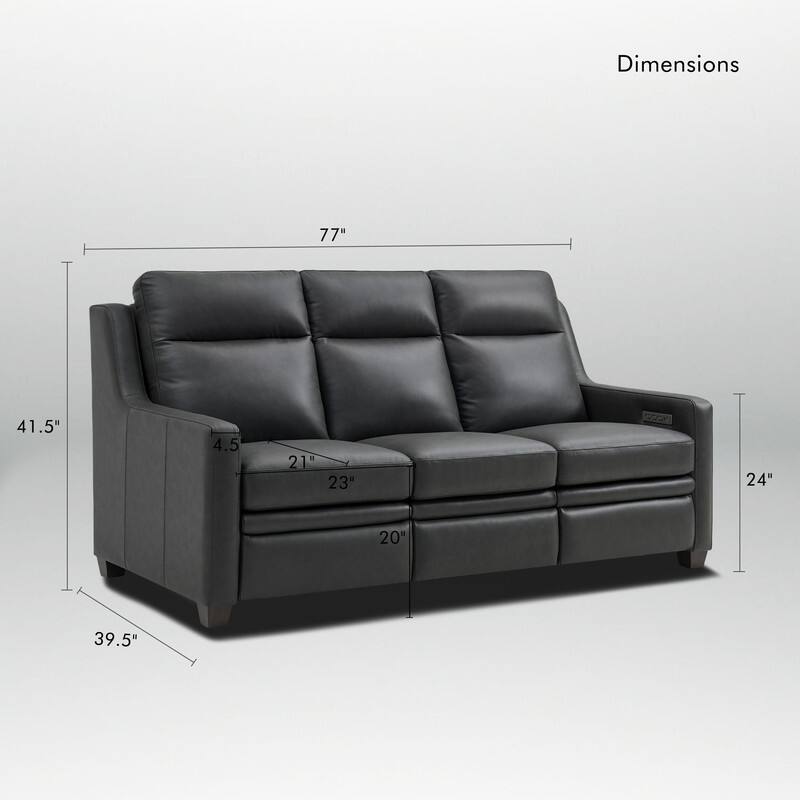 Genuine Leather Recliner Sofa 78" Triple-Motor Power Zero-Wall Reclining 3-Seat Sofa with USB&USB-C Port