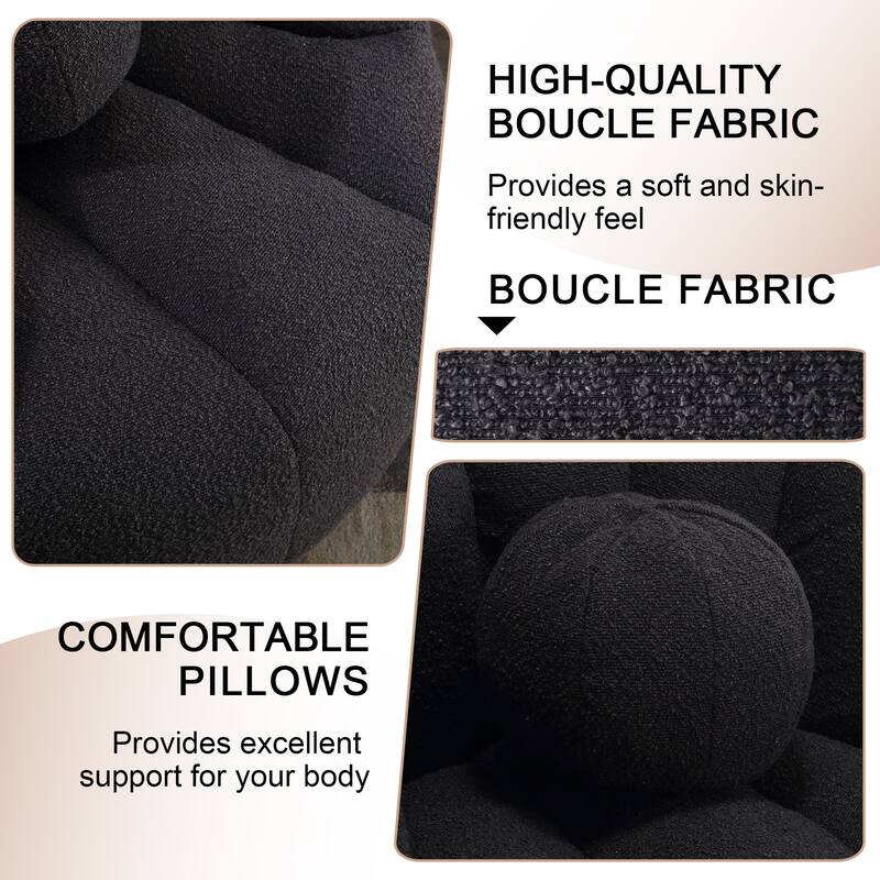 HOMEFUN Cozy Beanbag Sofa With Memory Foam Filler, Oversized Round Sofa Couch For Adults, Comfy Lazy Floor Sofa