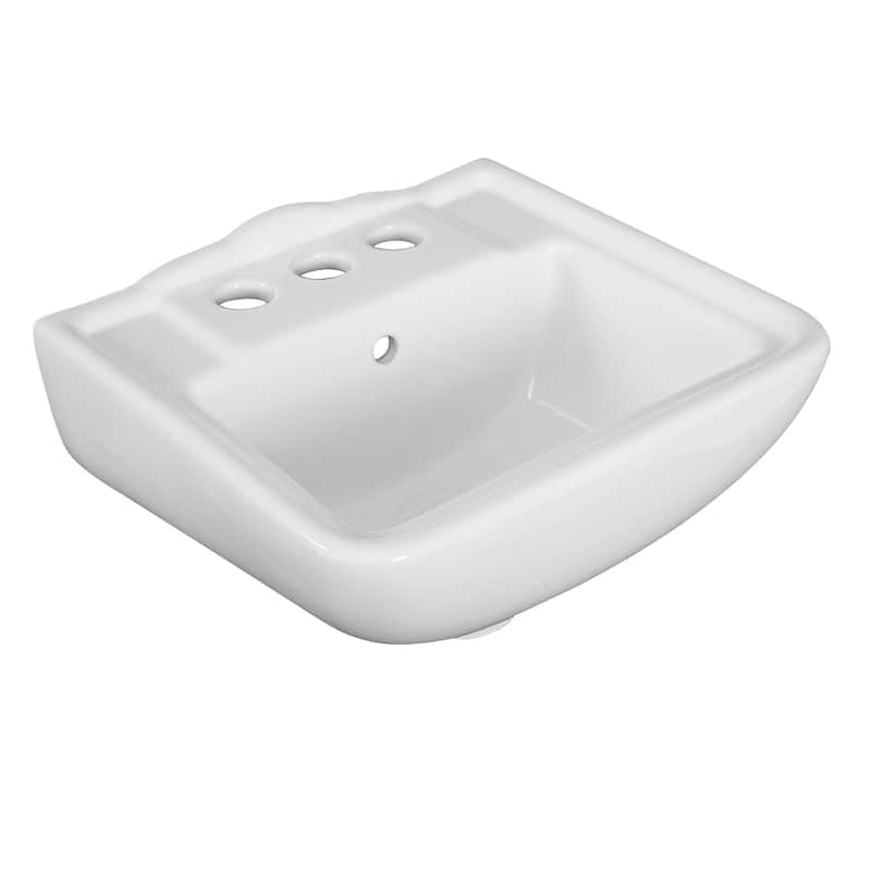 Fine Fixtures Ceramic 12.25-inch Small White Wall-Mount Sink