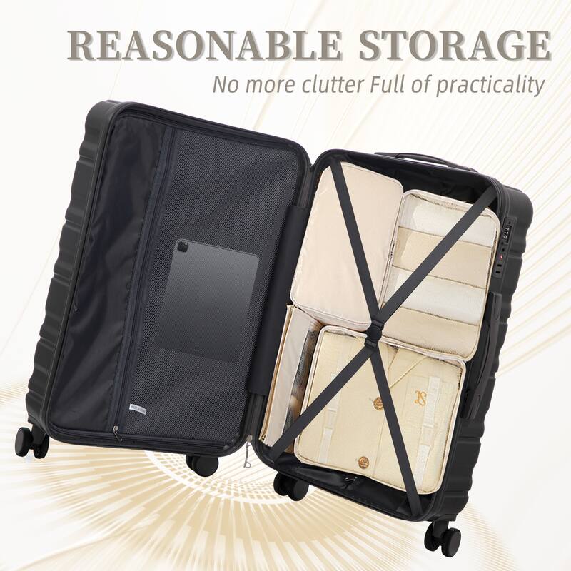 3 PCS in ABS Spinner Wheel Luggage, TSA Combination Lock