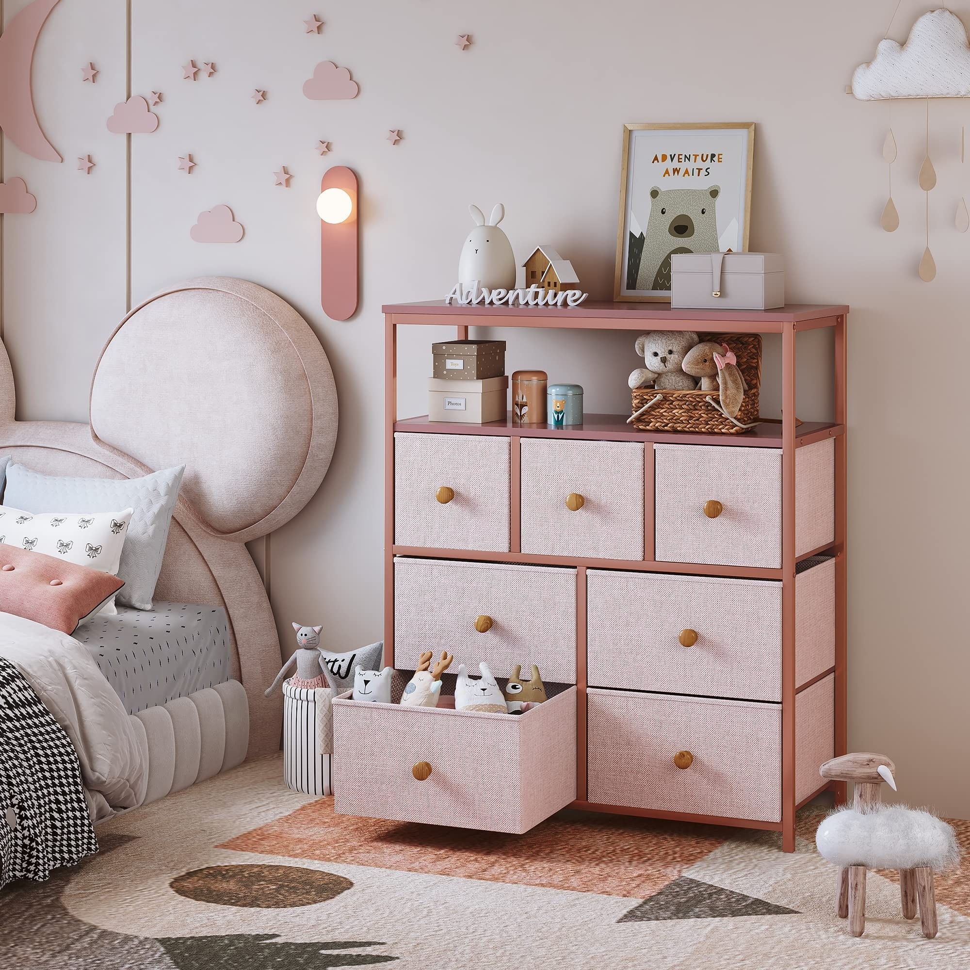 cute little dresser Miniyam Drawer Dresser with Glides & Safety Design for Kids, Colorful