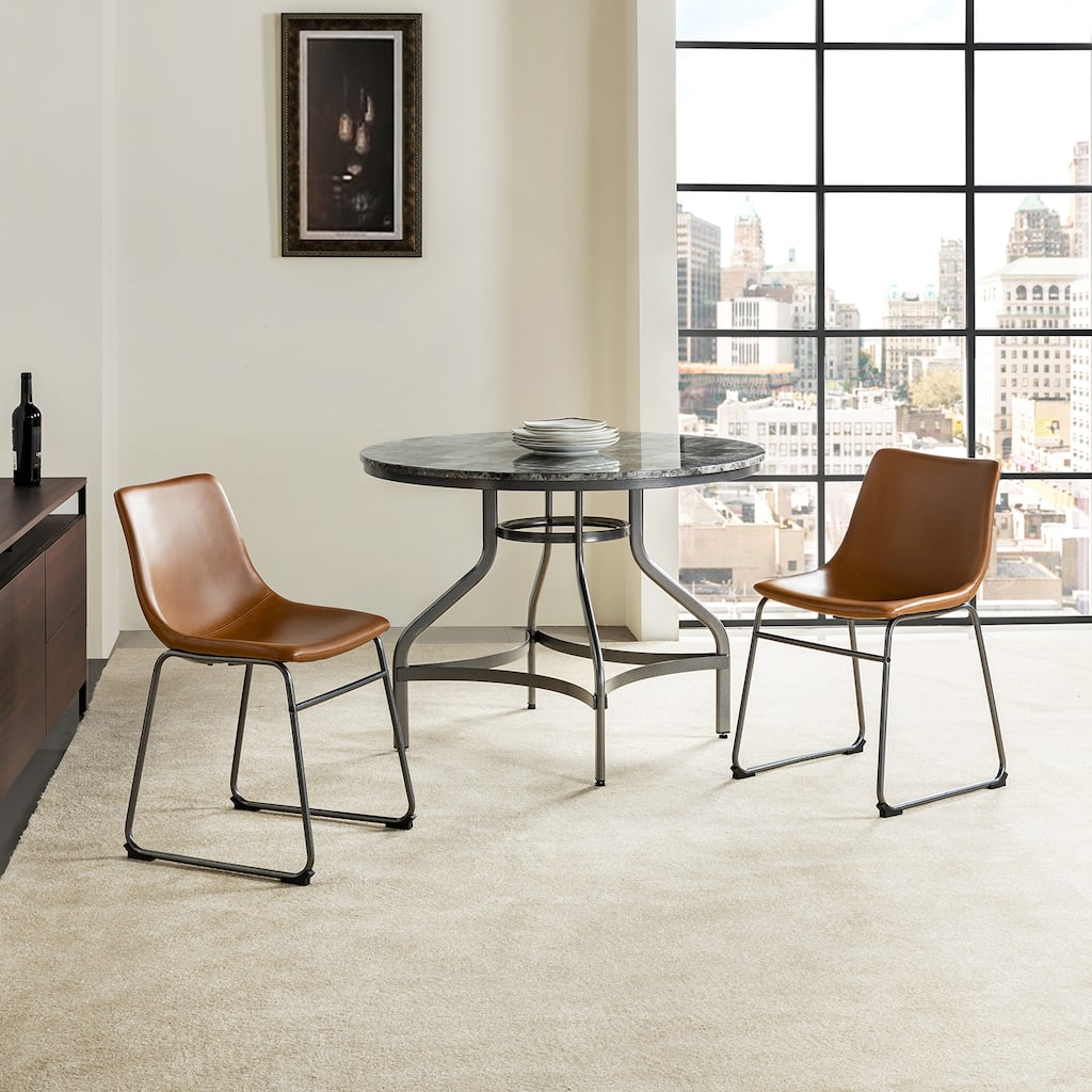 Miren 3-Piece Dining Room Set Small Dining Table Set for 2 with Metal Base by HULALA HOME