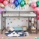 preview thumbnail 1 of 8, Twin Size Loft Bed with Functional Shelf and Guardrails Black