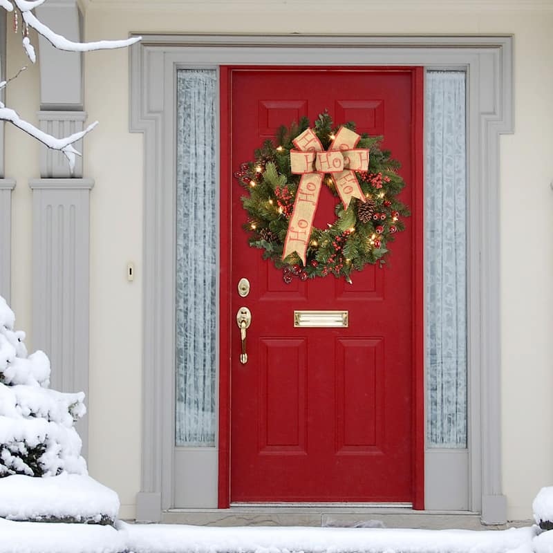 Puleo International 24" Pre-Lit Decorated wreath