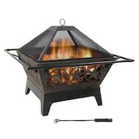 Fire Pits that Match SUNCROWN Outdoor Patio 5/7 Piece Steel Dining Sets Metal Slatted Table and Stackable Chairs Powder Coated Frame